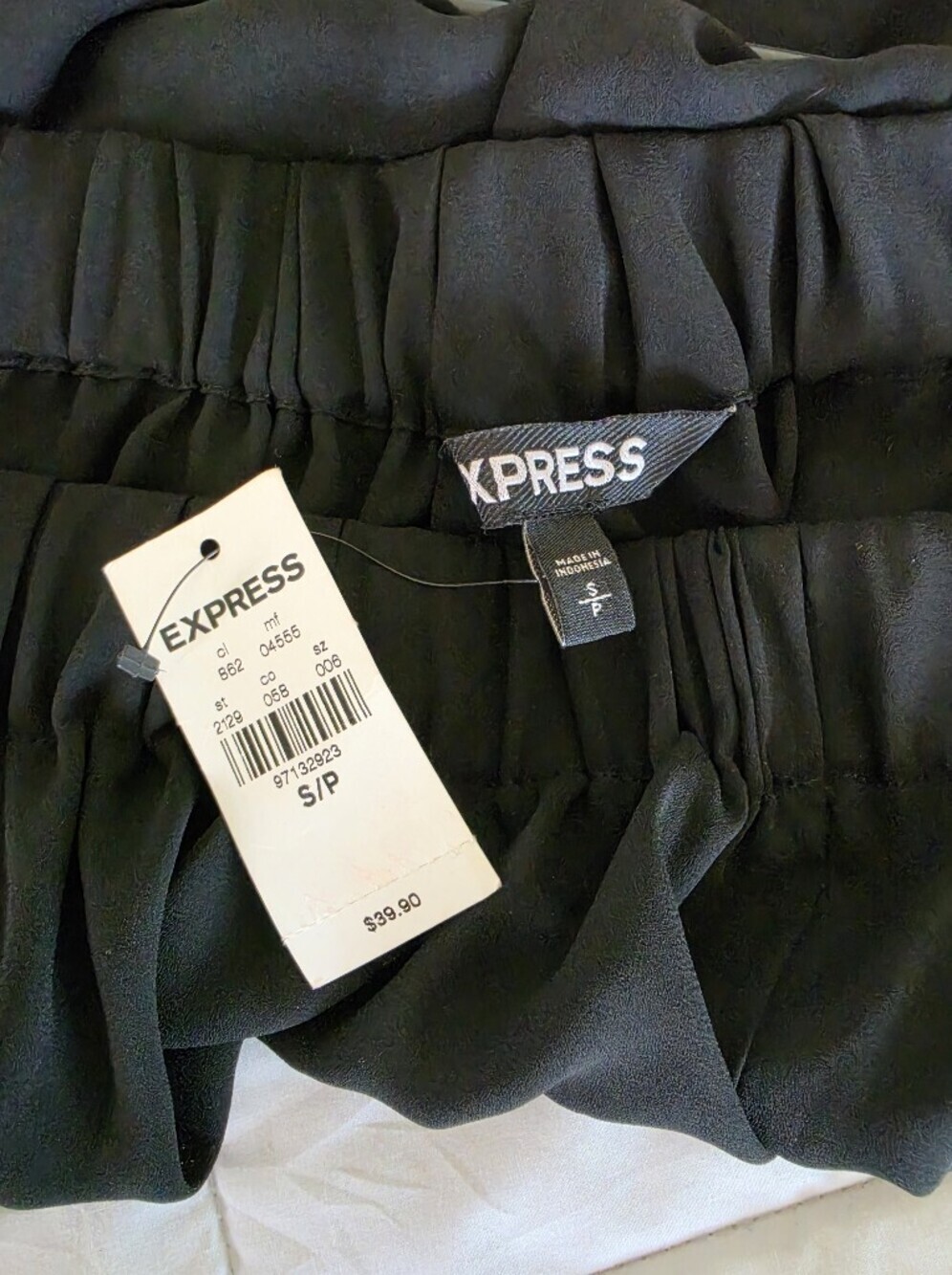 Express Black Off-Shoulder Tie-Sleeve Blouse - Picture 3 of 5